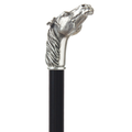 Alydar Silver-Plated Horse Head Walking Cane – 36″
