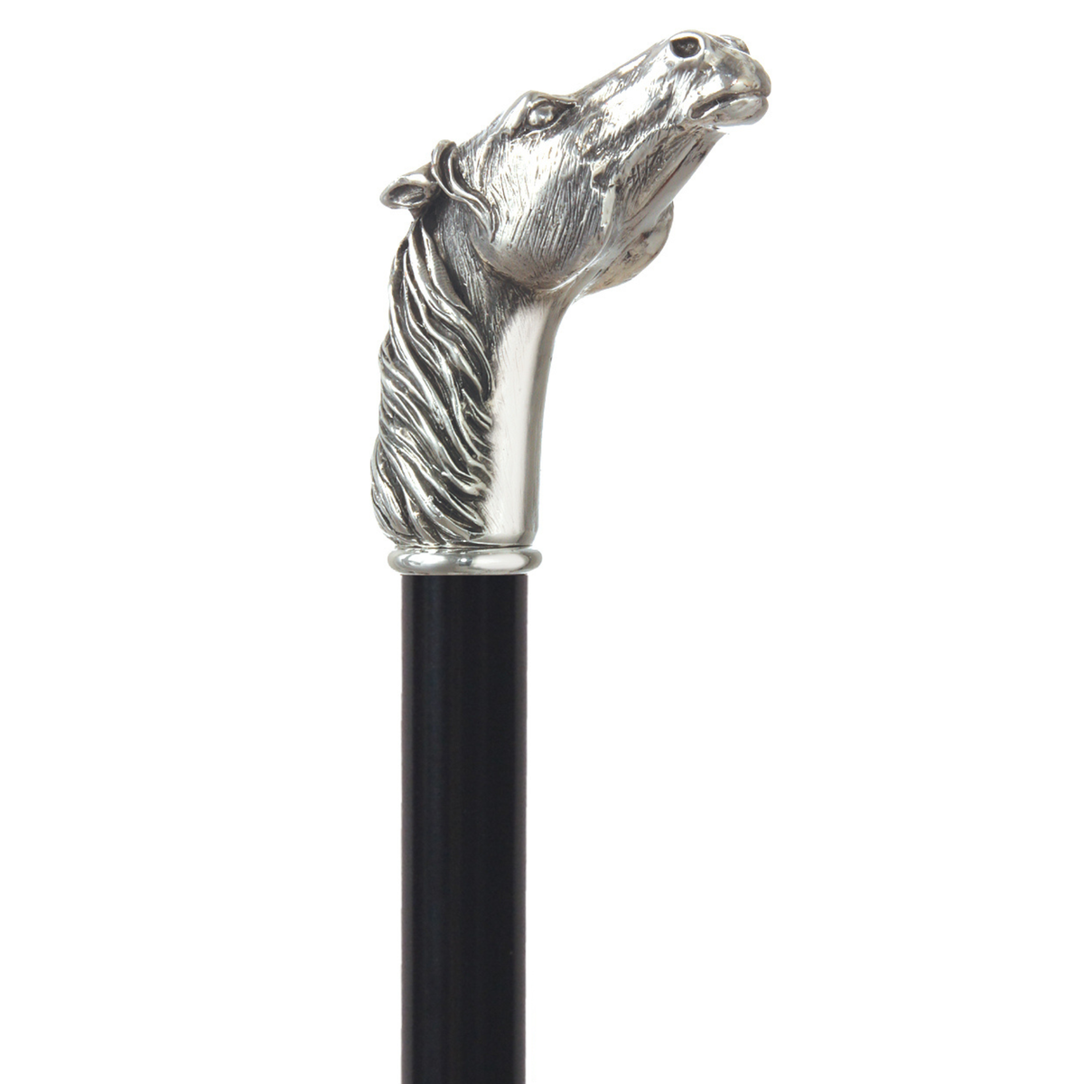 Alydar Silver-Plated Horse Head Walking Cane – 36″