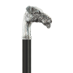 Fox Terrier Walking Cane with Silver-Plated Handle – 36 Inch