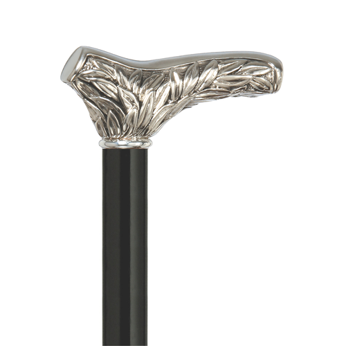 Acanthus Walking Cane with Silver-Plated Fritz Handle – 36″