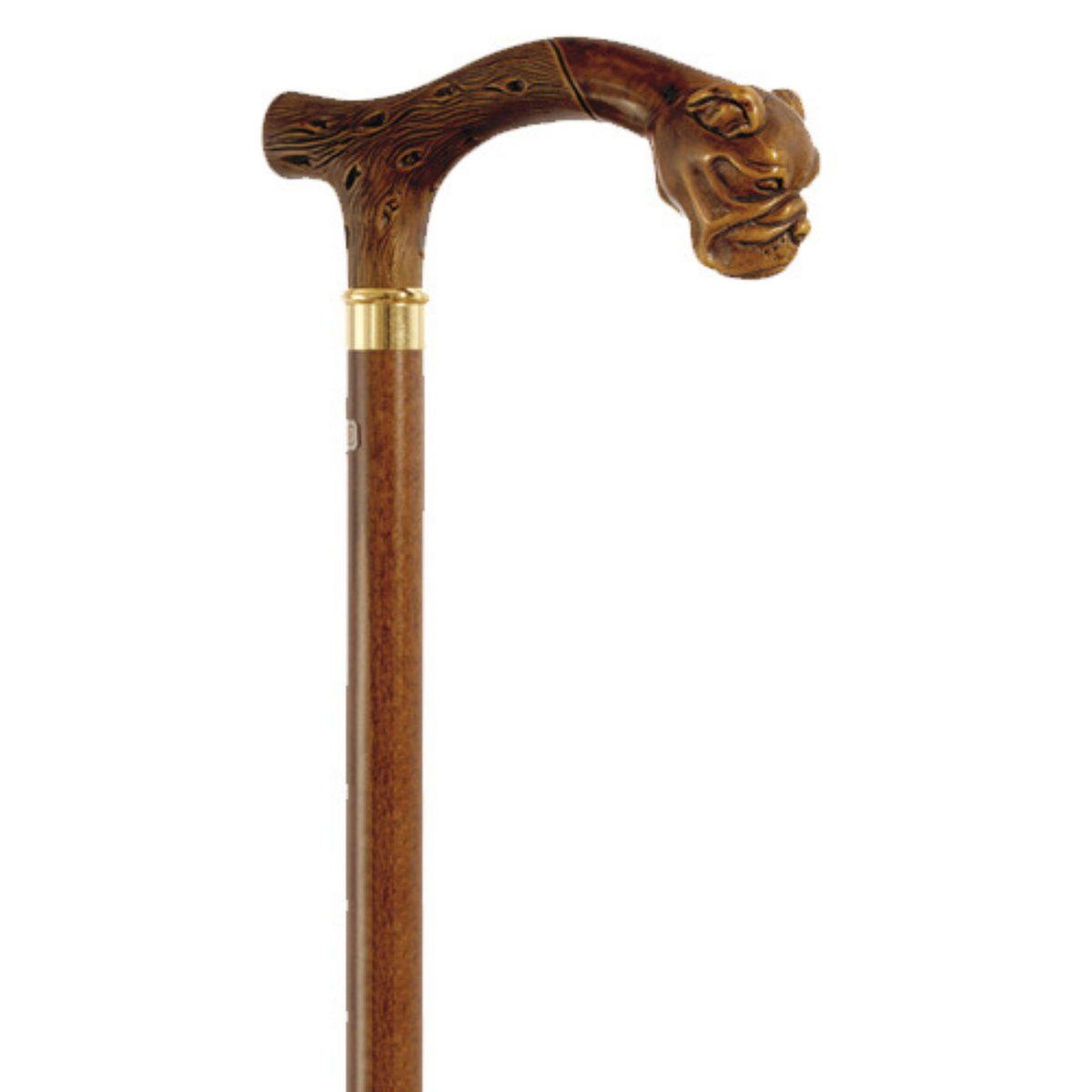 Italian Dog Head Walking Cane with Beechwood Shaft – 36 Inch