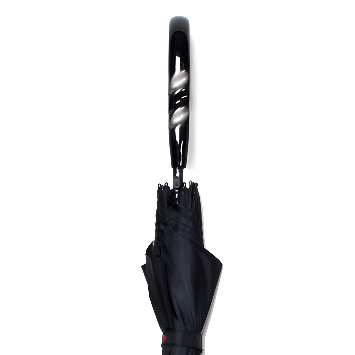 Sculpted Crook Handle Umbrella - Black