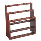 Solid Hardwood 3-Tier Walking Cane Display Stand - 27 Slots, Dark Wood Finish