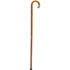 Maple Crook Handle Walking Cane with Silver-Plated Nose Cap