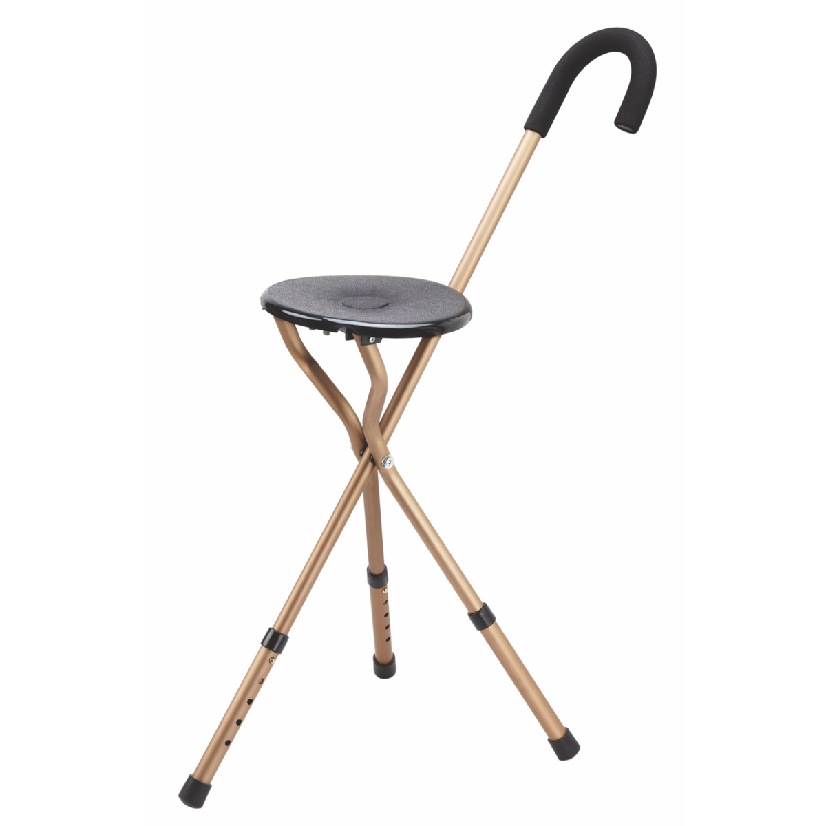 Tri-Leg Adjustable Seat Cane with Foam Handle