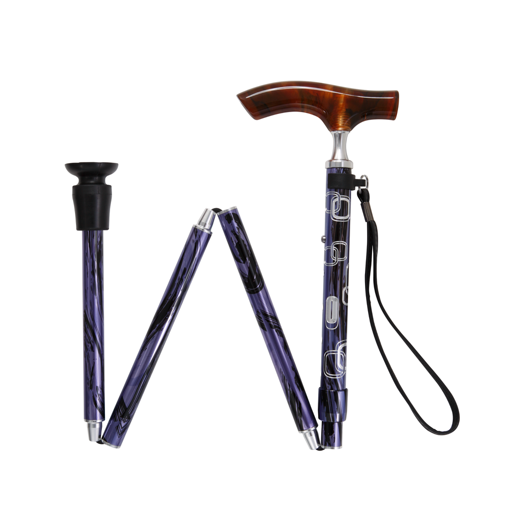 Acrylic Fritz Handle Folding Cane – Adjustable 33–37″