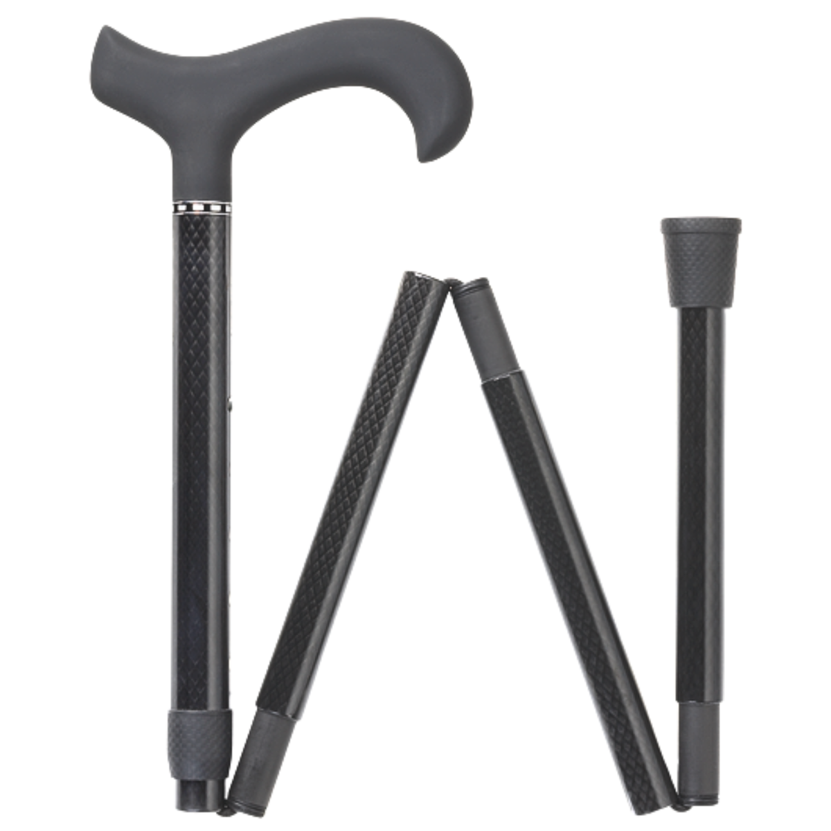 Carbon Fiber Folding Derby Cane - Lightweight, Adjustable & Durable