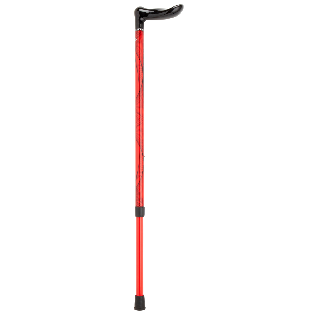 Red Checkered Carbon Fiber Adjustable Cane with Wide Handle