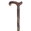 Hand Carved Spiral Derby Cane - Tall