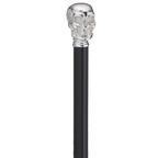 Chrome-Plated Solid Brass Skull Walking Cane – 36 Inch