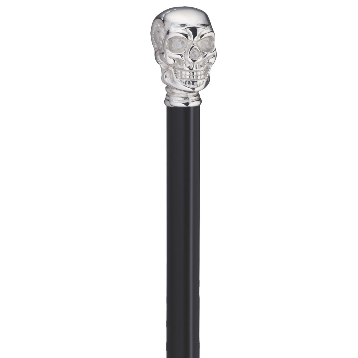 Chrome-Plated Solid Brass Skull Walking Cane – 36 Inch