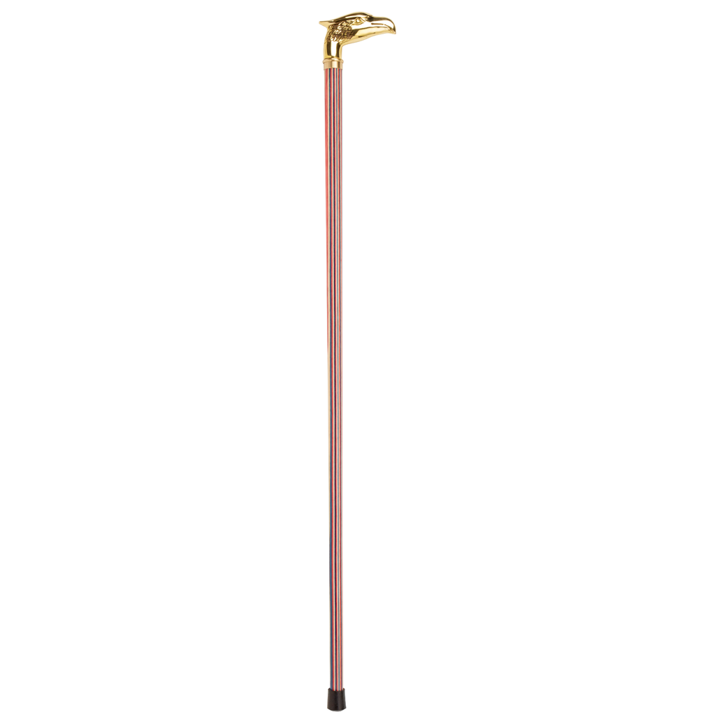 Patriotic Brass Eagle Walking Cane – Red, White & Blue, 36 Inch