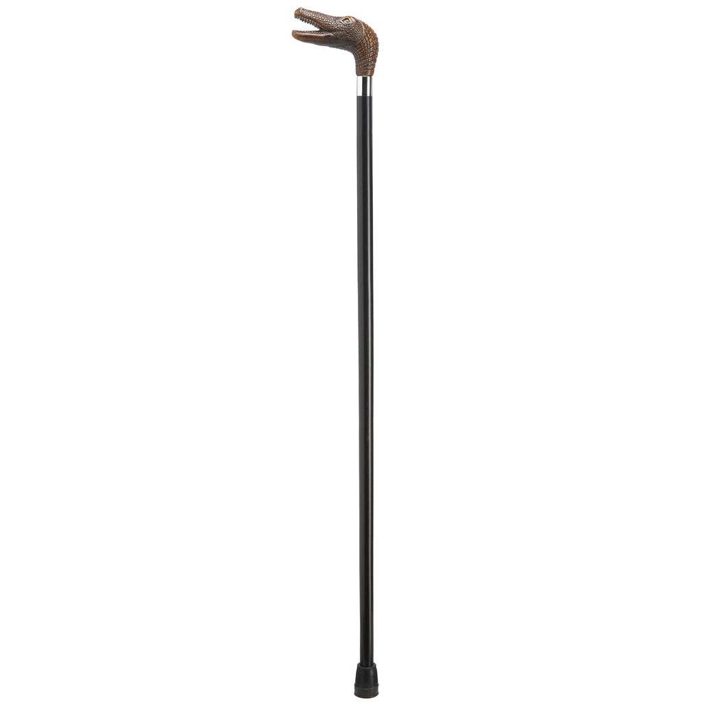 Alligator Head Walking Cane with Black Hardwood Shaft – 36″