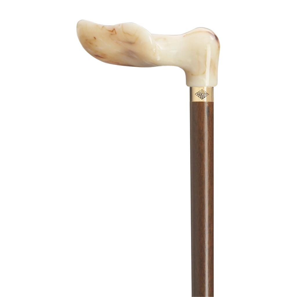 Marbleized White Palm Grip Cane - Elegance & Support by Harvy