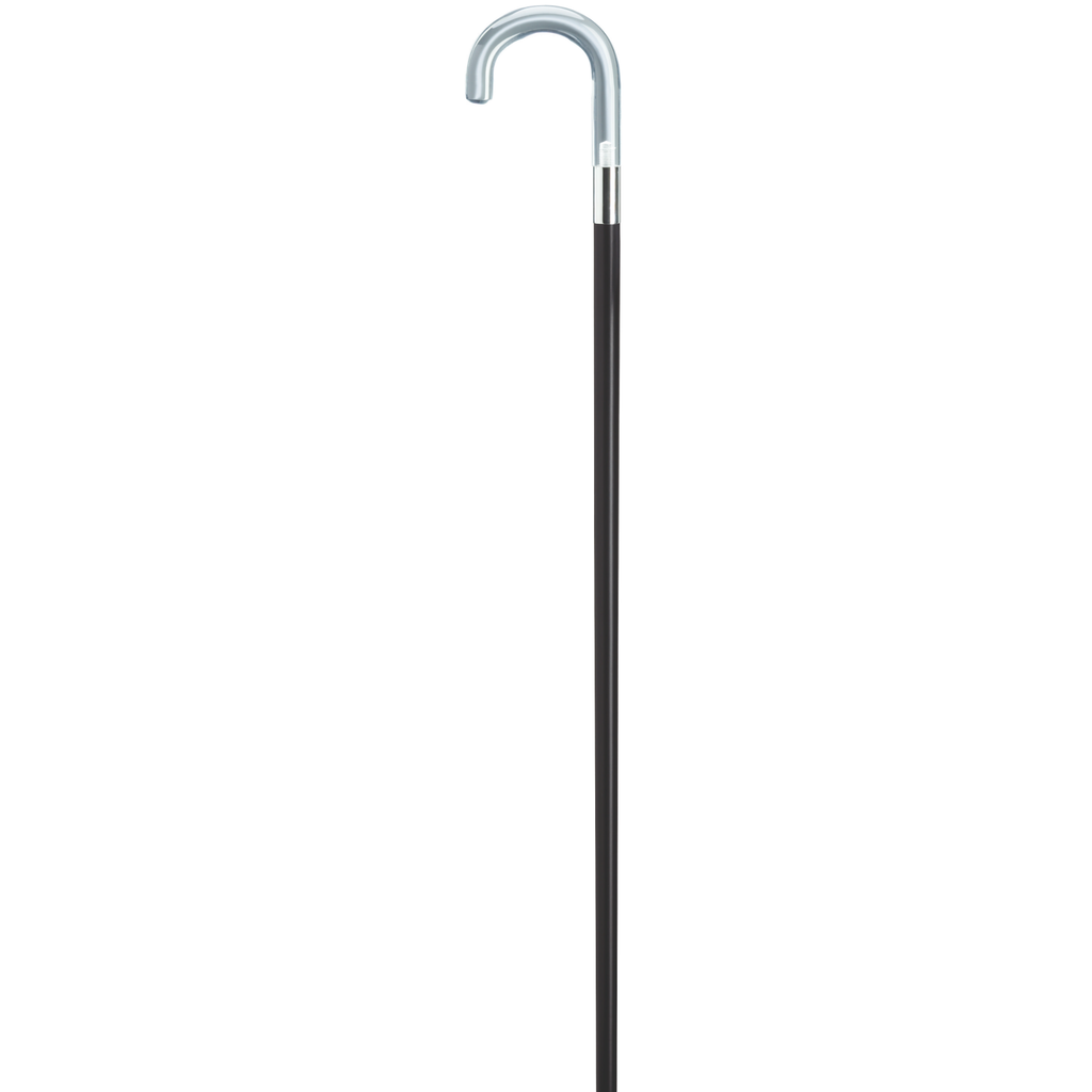 Clear Acrylic Crook Handle Walking Cane – Black Shaft, 36″