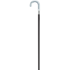 Clear Acrylic Crook Handle Walking Cane – Black Shaft, 36″