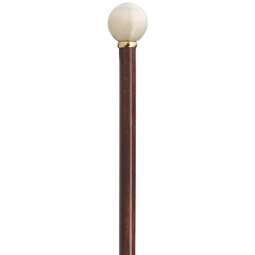 Elegance Ivory Handle Walking Stick - Cherry Stain, 36” German-Made