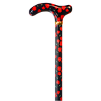 Royal Red Flower Walking Cane