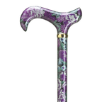 Purple Pansies floral cane