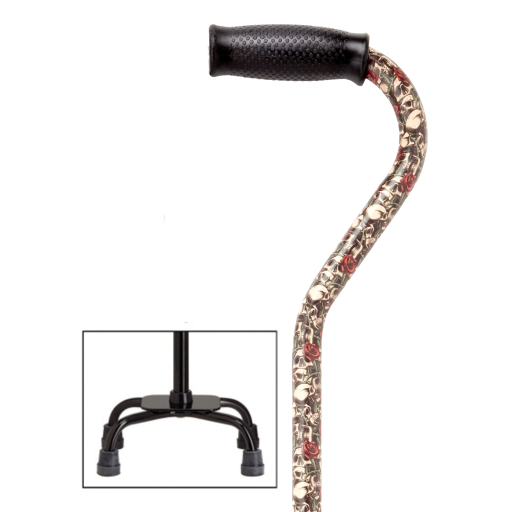 Sturdy Balance Quad Cane with Adjustable Height & Secure Grip