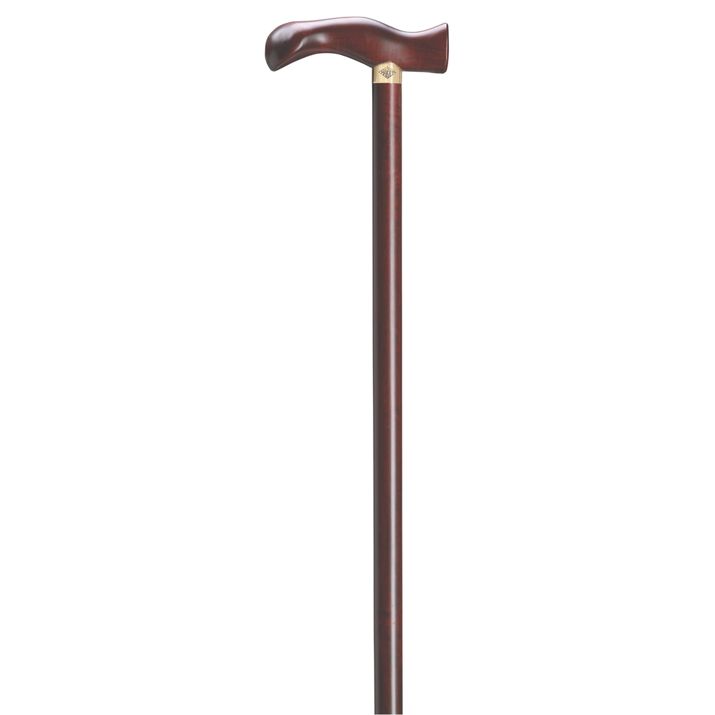 Burgundy Maple Wood Walking Stick with Ergonomic Handle