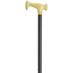 Adjustable Ivory Acrylic Handle Cane with Brass Band – 30–38″