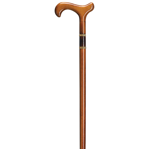 Bijoux Unisex Cherry Derby Cane with Brass Friendship Rings