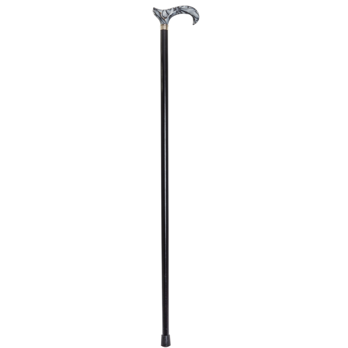 Black Marbleized Acrylic Derby Walking Cane