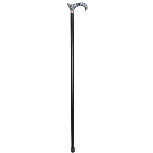 Black Marbleized Acrylic Derby Walking Cane