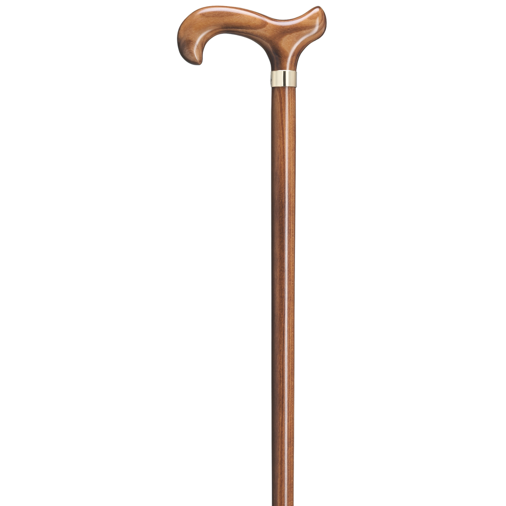 Scorched Derby Walking Cane with Brass Band