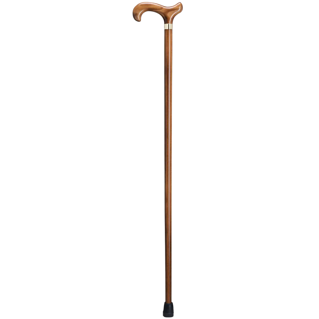 Scorched Derby Walking Cane with Brass Band