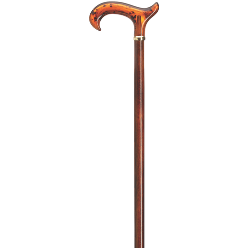 Amber Acrylic Derby Handle Walking Cane – 36″