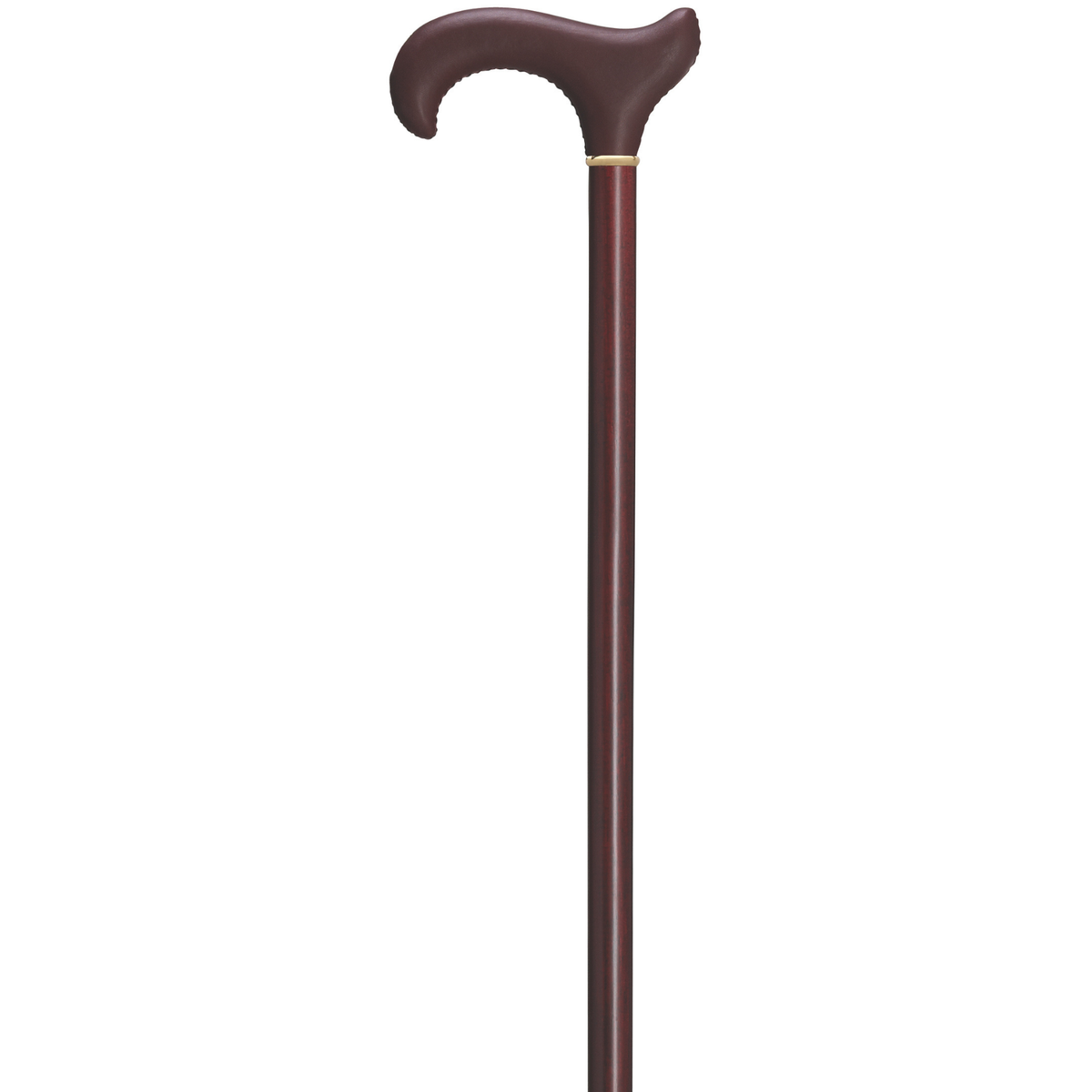 Hand Stitched Genuine Leather Derby Cane-Burgundy