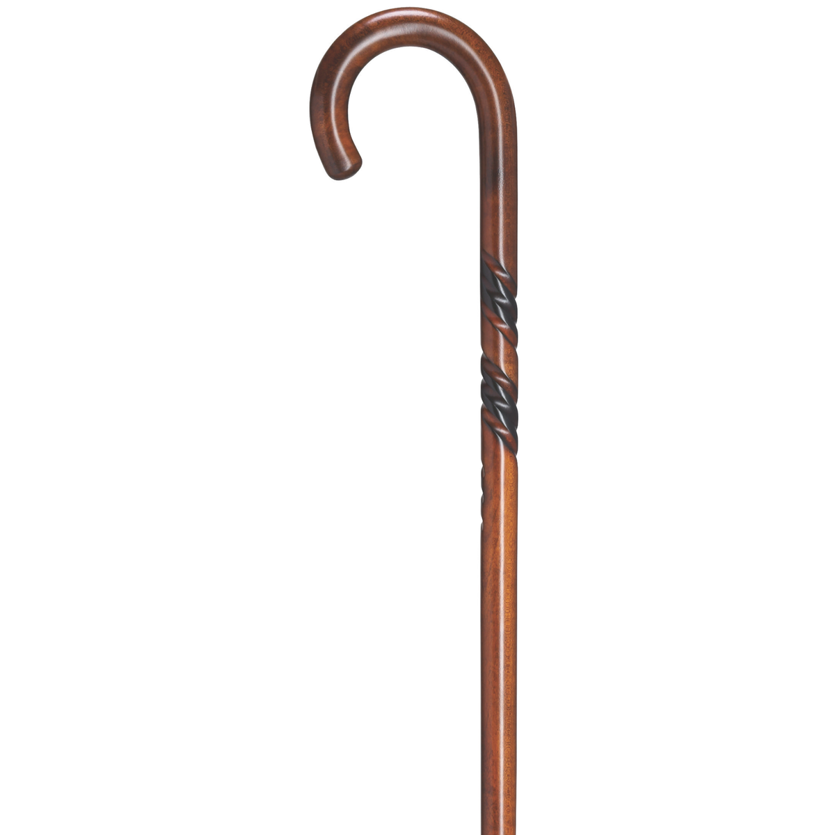 Maple Crook Handle Cane - German Craft Triple Twist Design