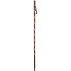 German Chestnut Hiking Staff: Hand-Carved, Leather Strap, 50” Spike Tip