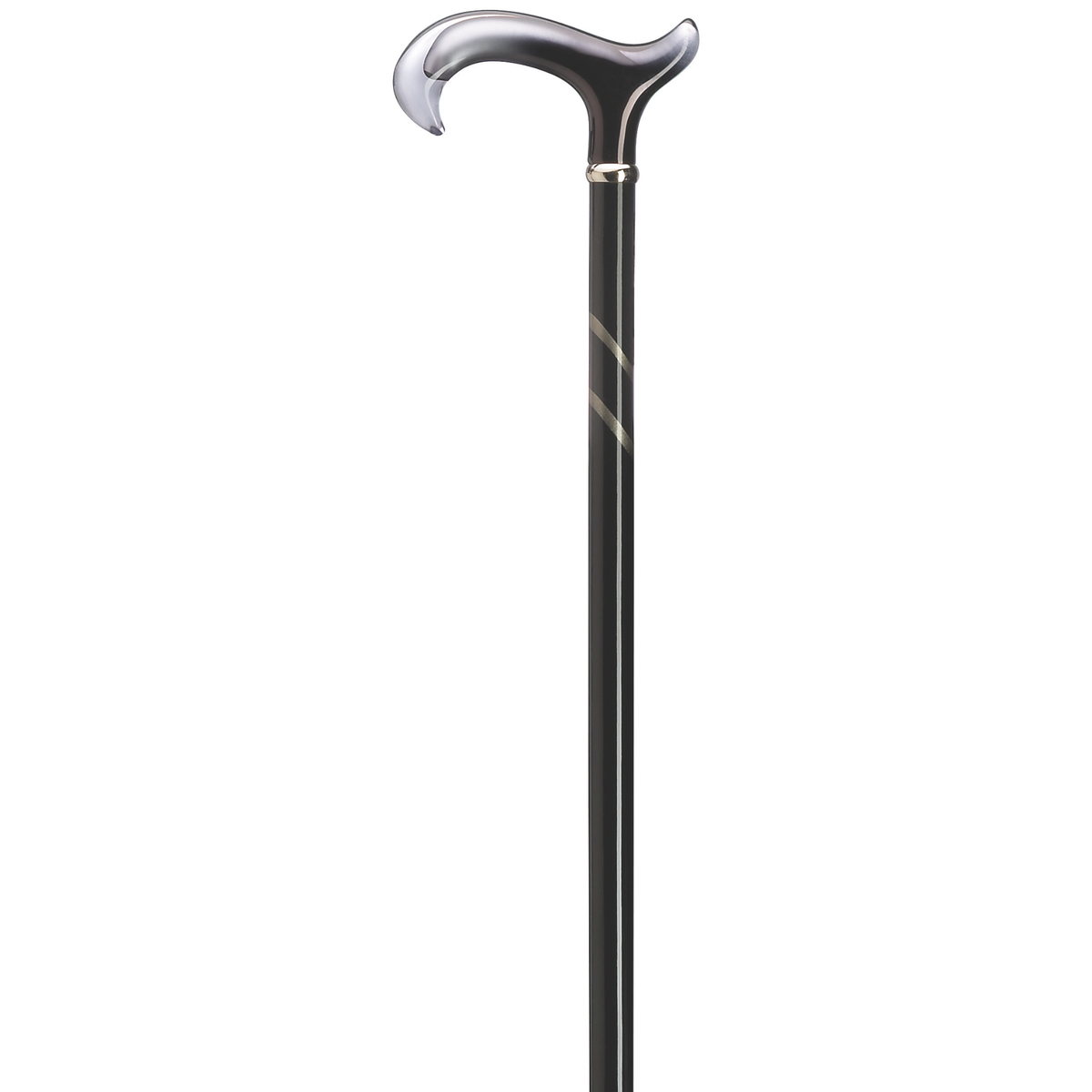 Petite Grey Acrylic Derby Cane with Hardwood Shaft - 36 German Craftsmanship