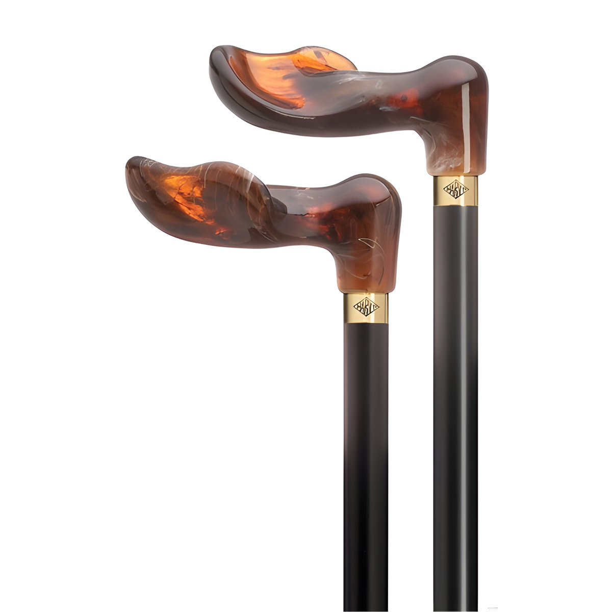 Amber Palm Grip Walking Cane with Black Maple Shaft – 36″