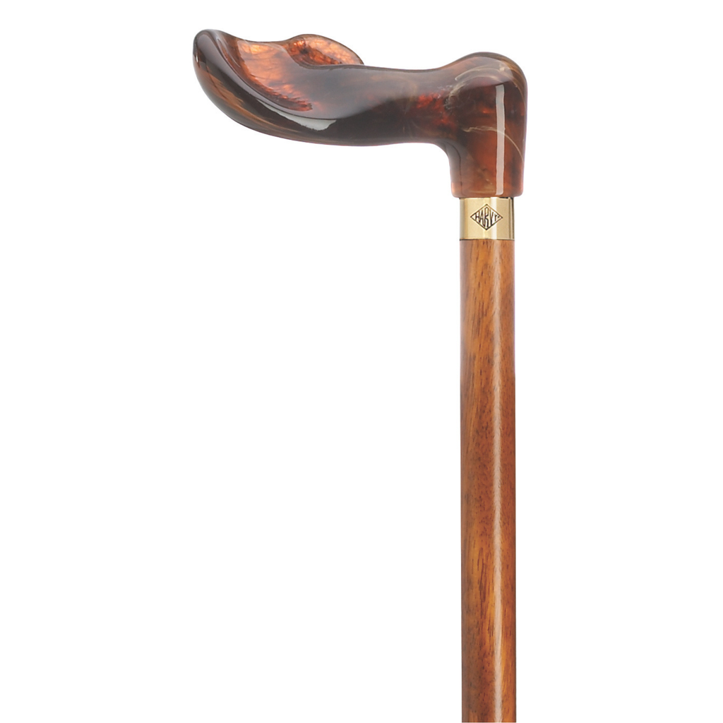 Amber Acrylic Palm Grip Walking Cane – Right Hand, 36 Inch