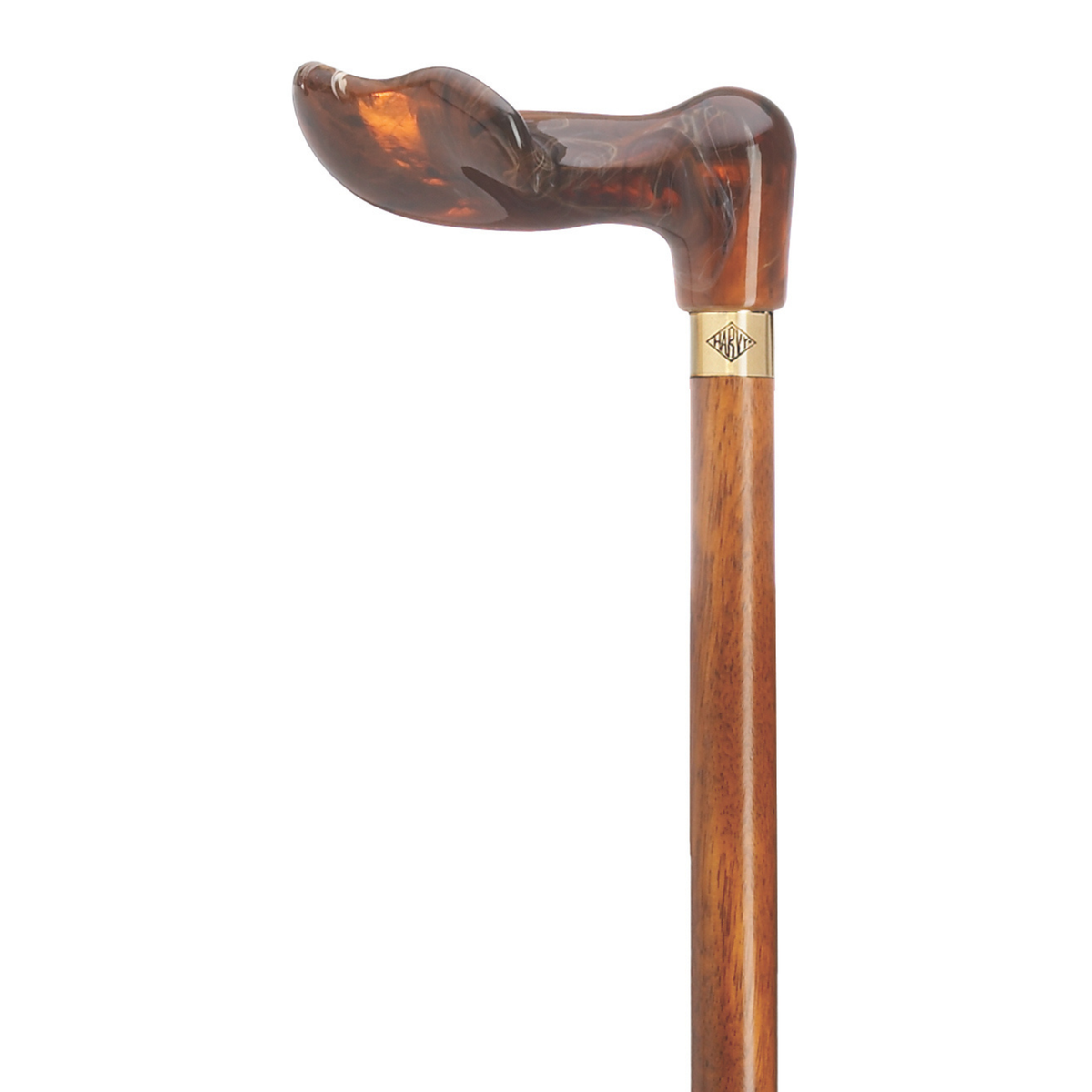Left-Hand Amber Acrylic Palm Grip Walking Cane – 36″