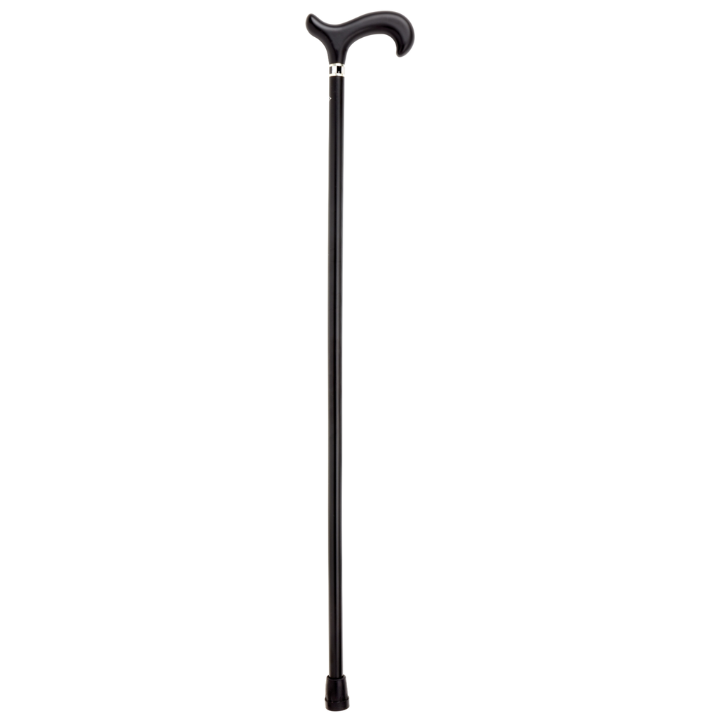Art Deco Black Derby Walking Cane with Pearlized Band – 36″