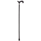 Art Deco Black Derby Walking Cane with Pearlized Band – 36″