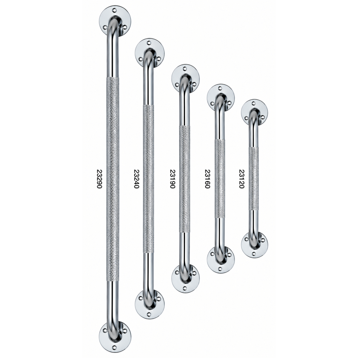 Chrome-Plated Bath Safety Handrail – 12–32 Inch Options